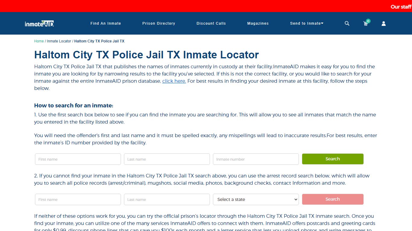 Haltom City TX Police Jail TX Inmate Locator