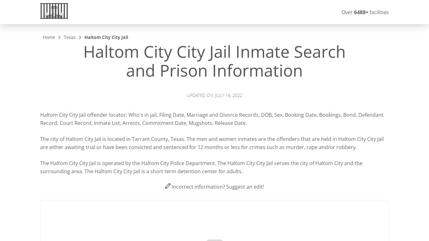 Haltom City City Jail Inmate Search, Visitation, Phone no ...