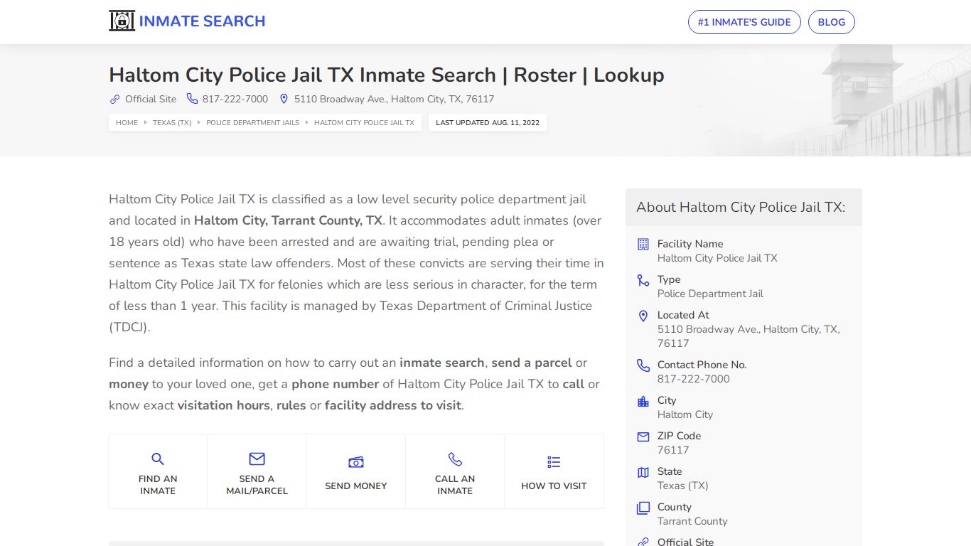 Haltom City Police Jail TX Inmate Search | Roster | Lookup