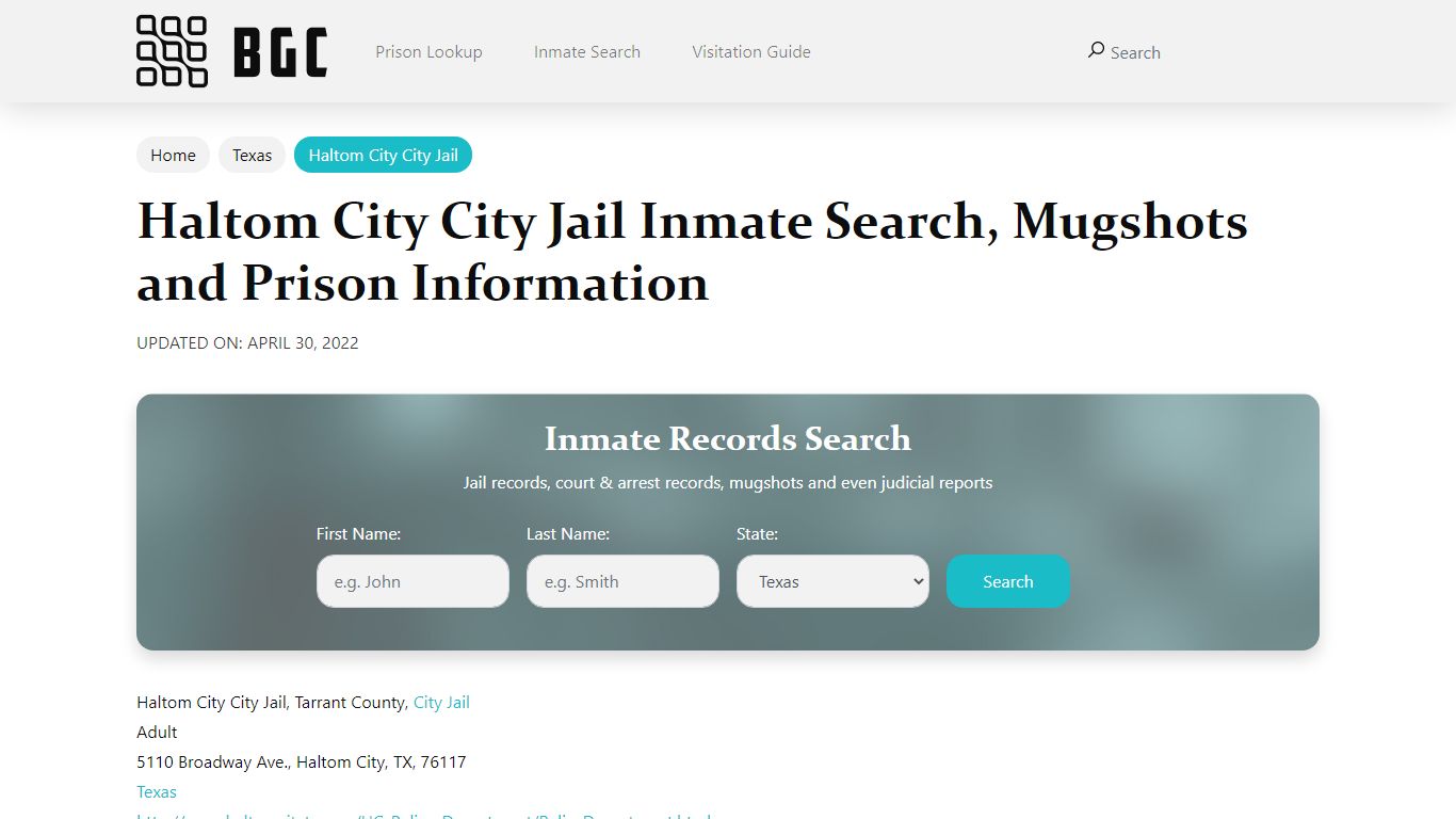 Haltom City City Jail Inmate Search, Mugshots, Visitation ...