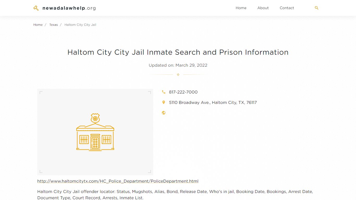 Haltom City City Jail Inmate Search, Visitation, Phone no ...